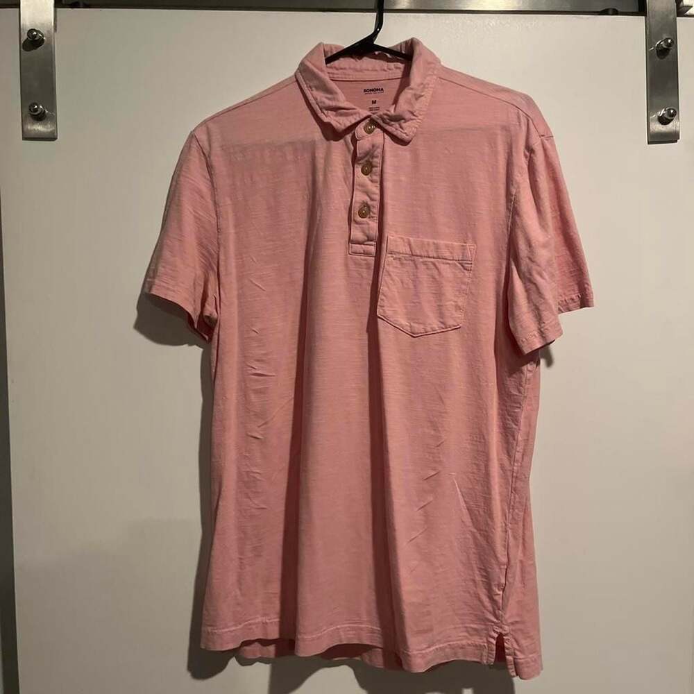 Sonoma Goods for Life Men's Pink Cotton Polo Shirt